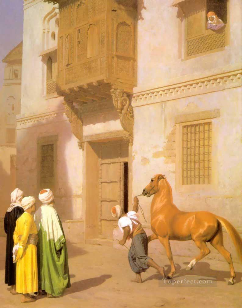 Cairene tratante de caballos Orientalismo árabe griego Jean Leon Gerome Pintura al óleo